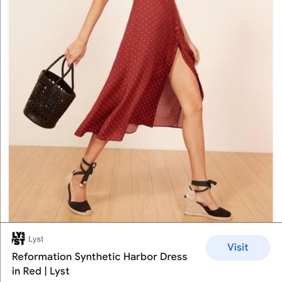 Reformation Synthetic Harbor dress in red - Picture 11 of 16